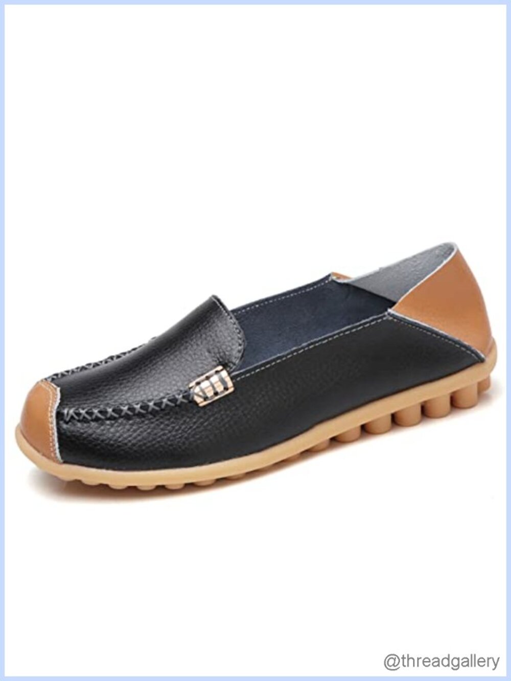 Womens Leather Loafers Comfortable Slip On Walking Shoes Casual Work Flats Mocc